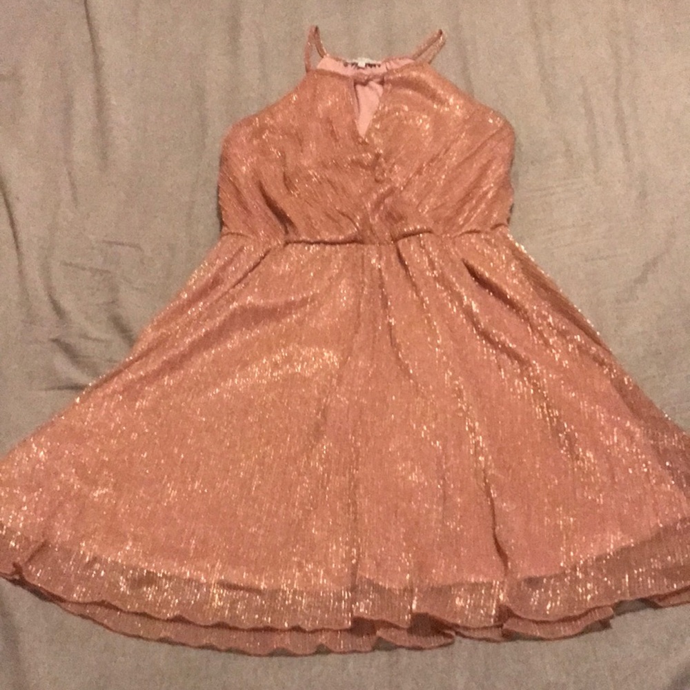 Pink Mock Neck Dress